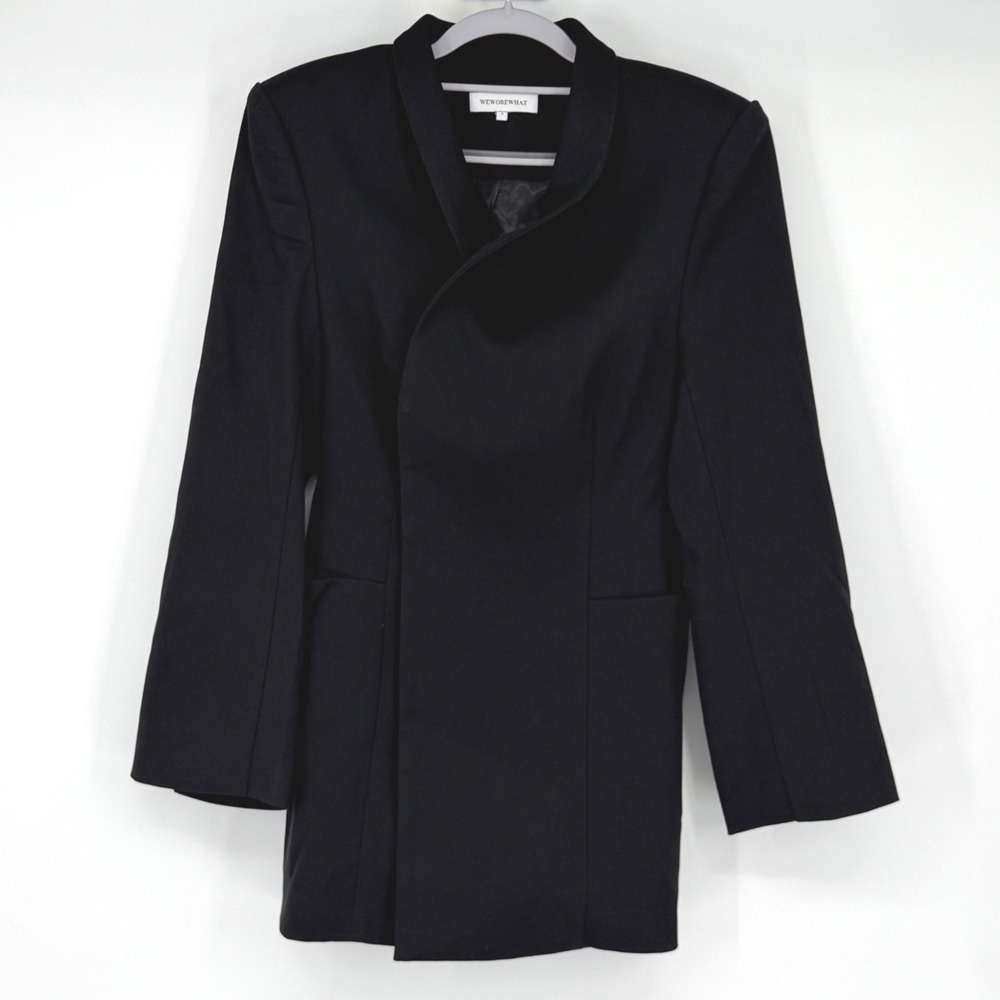 WeWoreWhat Womens Black Wool Blend Structured Blazer Jacket‎ Size 0 Minimalist